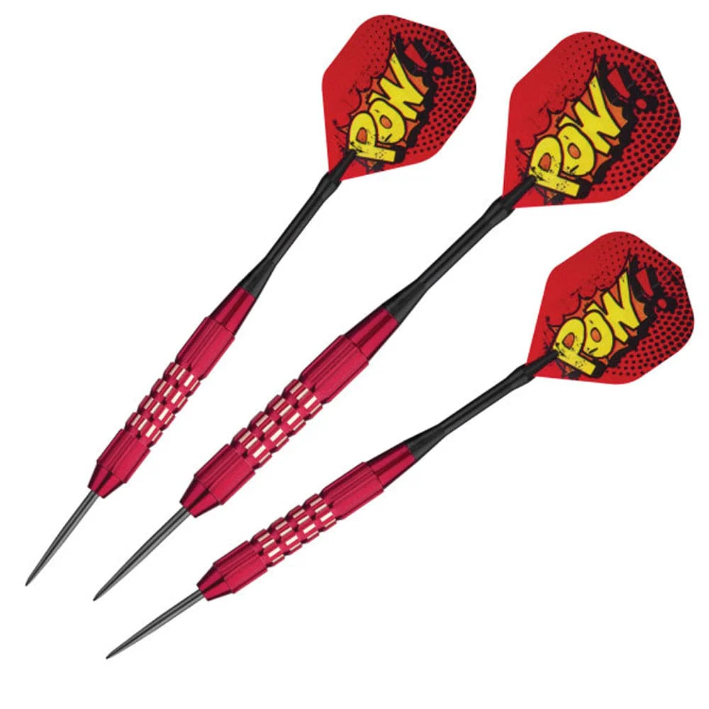 Viper Comix Darts - Steel Tip - Coated Alloy - Cut Grooves - inc Extras - Red