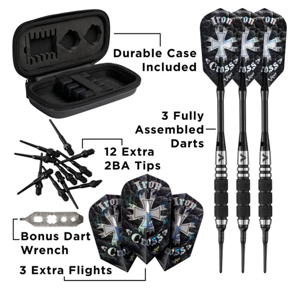 Viper Desperado Darts - Soft Tip - 80% - inc Extras - D1 - Tri-Knurl - Black - Image 2