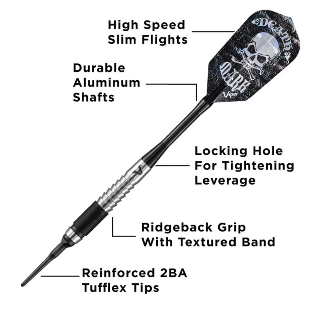 Viper Desperado Darts - Soft Tip - 80% - inc Extras - D2 - Micro Grip - Black - Image 3