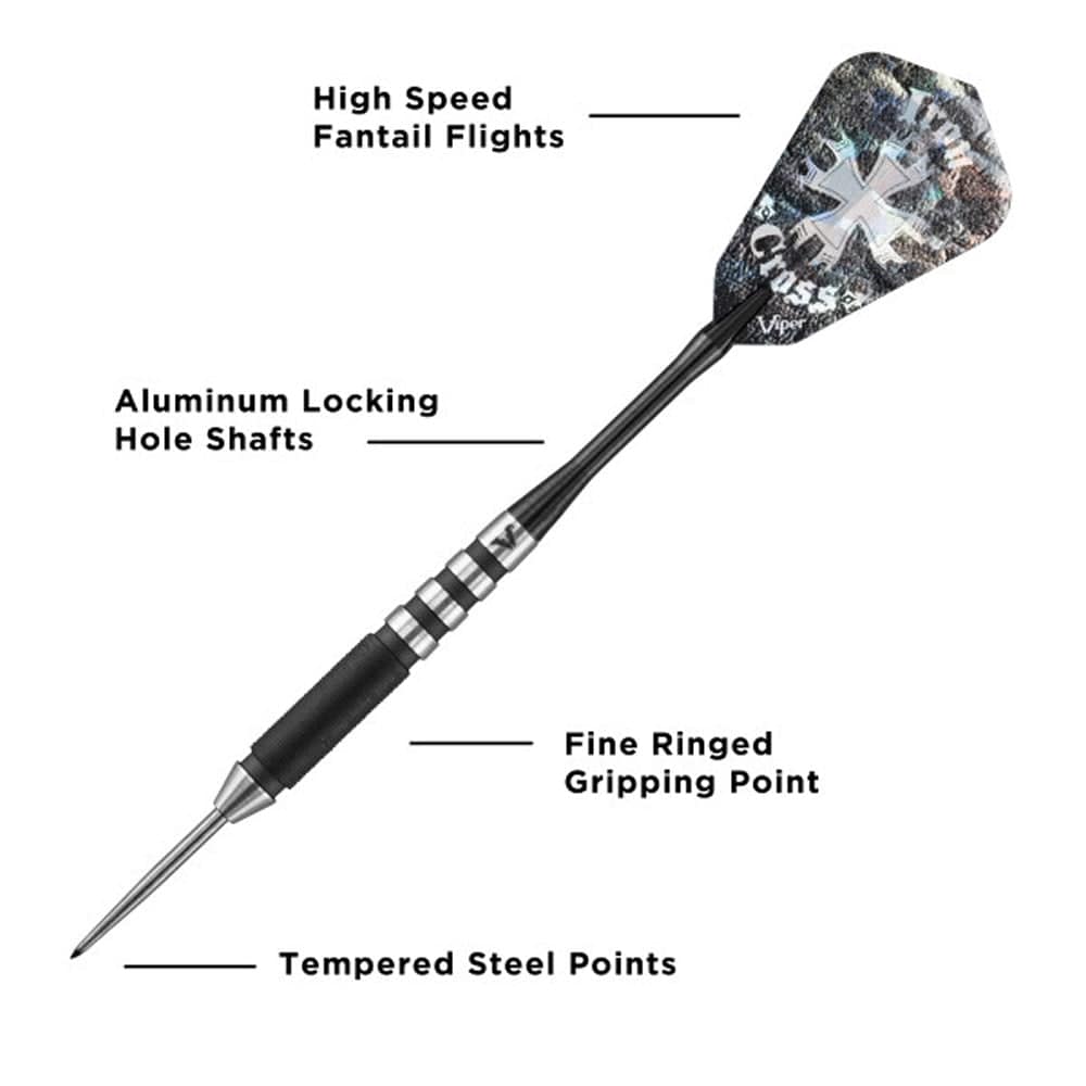 Viper Desperado Darts - Steel Tip - 80% - inc Extras - D1 - Micro Grip - Black - Image 2