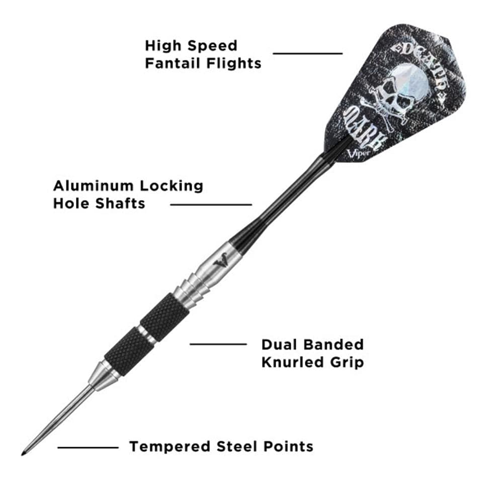 Viper Desperado Darts - Steel Tip - 80% - inc Extras - D2 - Knurl Grip - Black - Image 2