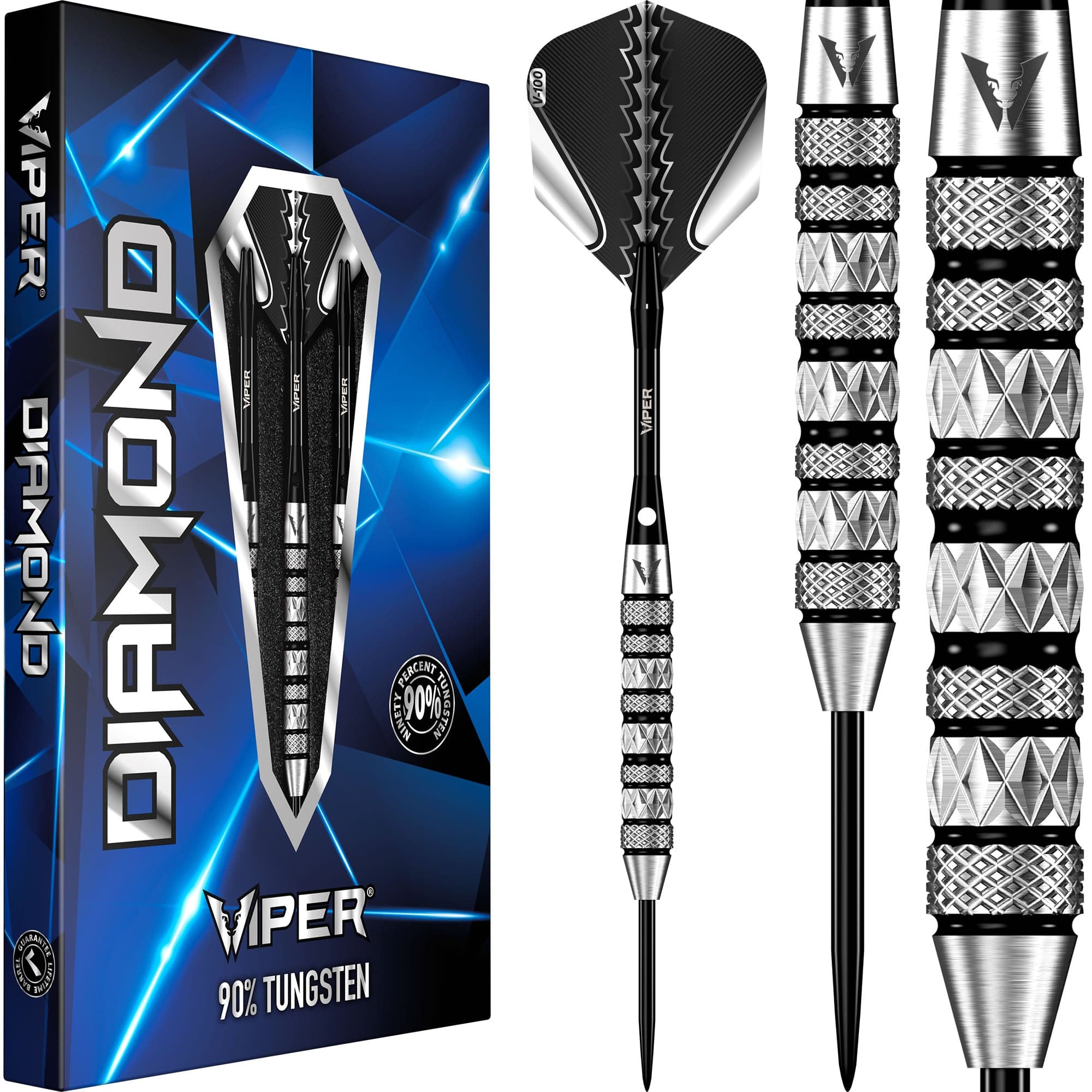 Viper Diamond Darts - Steel Tip - 90% - Knurled - S1 - Tri-Grip - Image 2