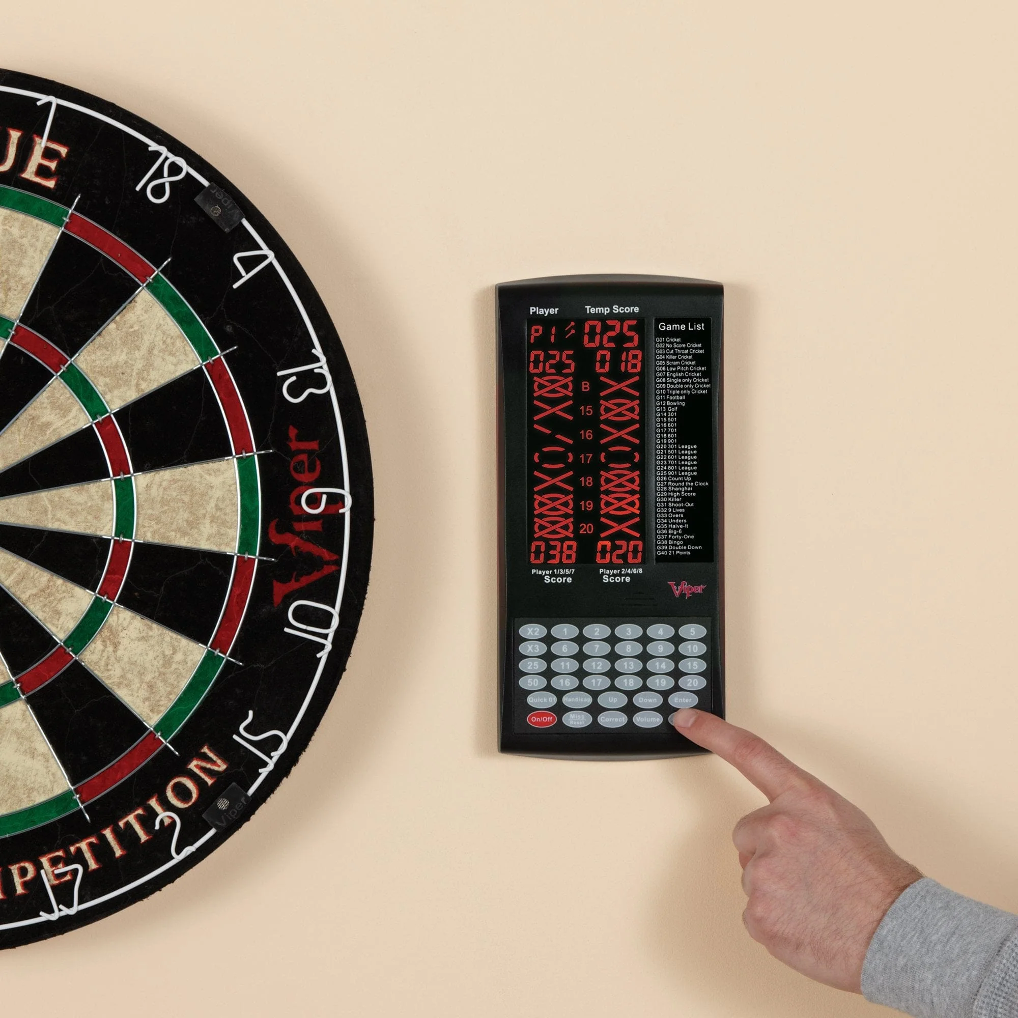 Viper ProScore Touchpad Scorer - 40 Games - Electronic Darts Scoring - Black - Image 4
