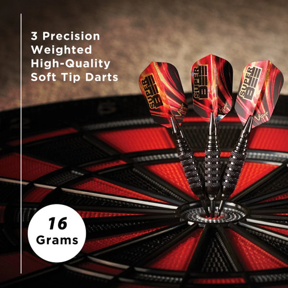 Viper Super Bee Darts - Soft Tip - Black Alloy - Knurled Rings - Black - Image 7