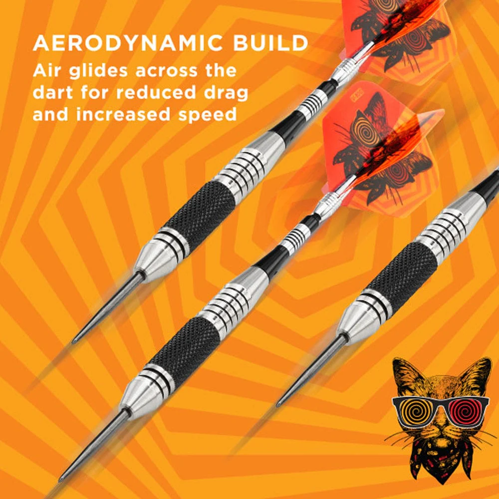 Viper The Freak Darts - Steel Tip - Nickel Silver - with Spinster Shafts - F3 - Black Knurl - Image 3