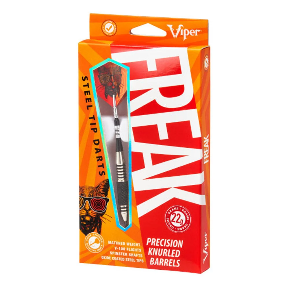 Viper The Freak Darts - Steel Tip - Nickel Silver - with Spinster Shafts - F3 - Black Knurl - Image 6