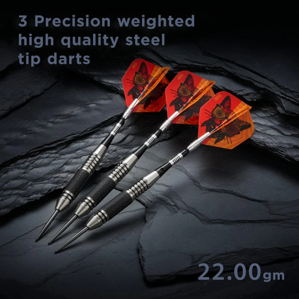 Viper The Freak Darts - Steel Tip - Nickel Silver - with Spinster Shafts - F3 - Black Knurl - Image 8