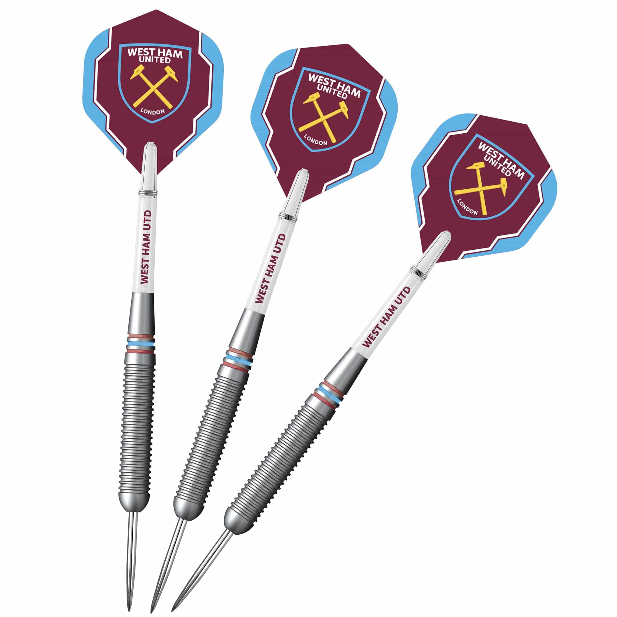 West Ham United FC - Official Licensed - Steel Tip Darts - Brass - 22g - Image 5