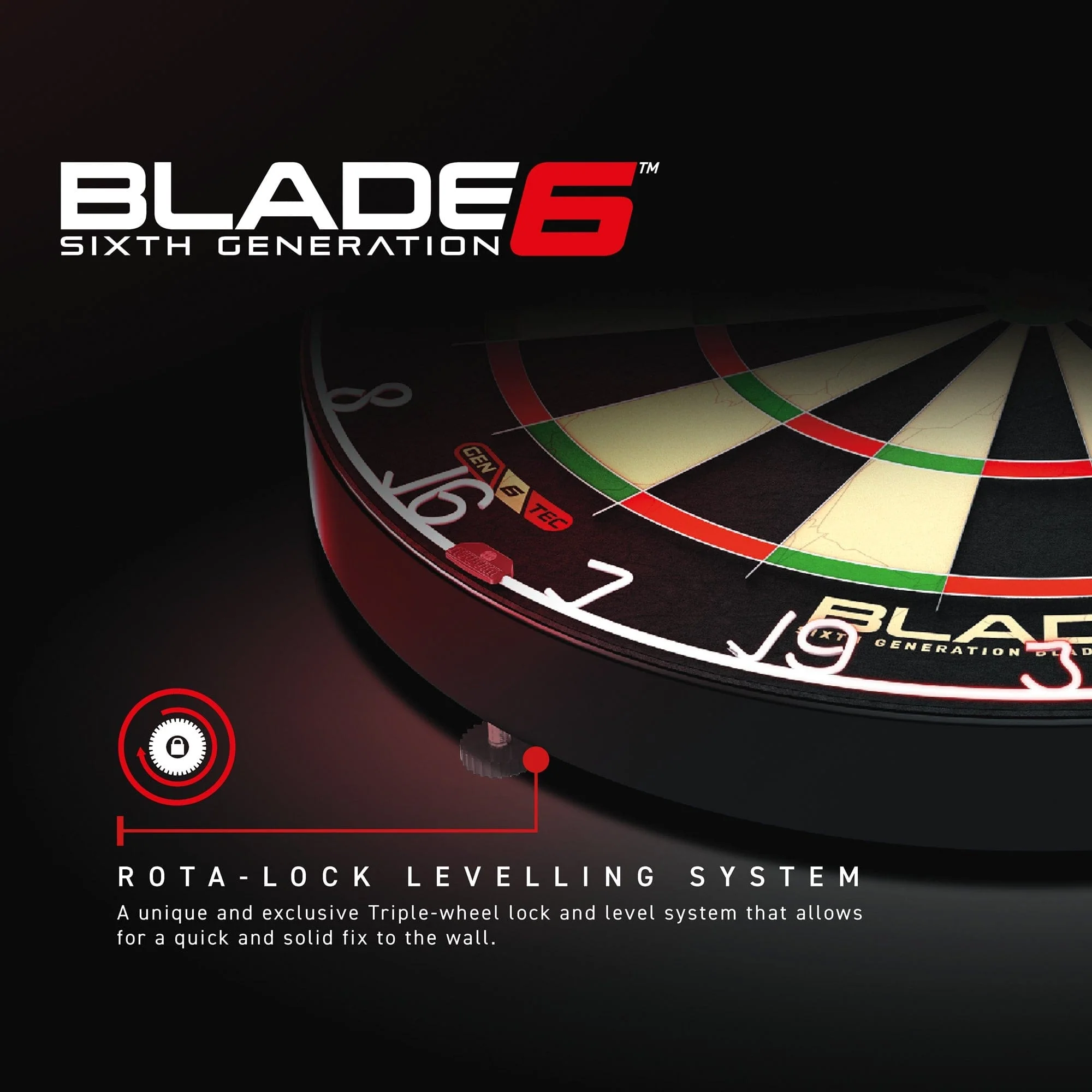 Winmau Blade 6 Dartboard - Professional - with Rota Lock System - Blade 6 - Image 3