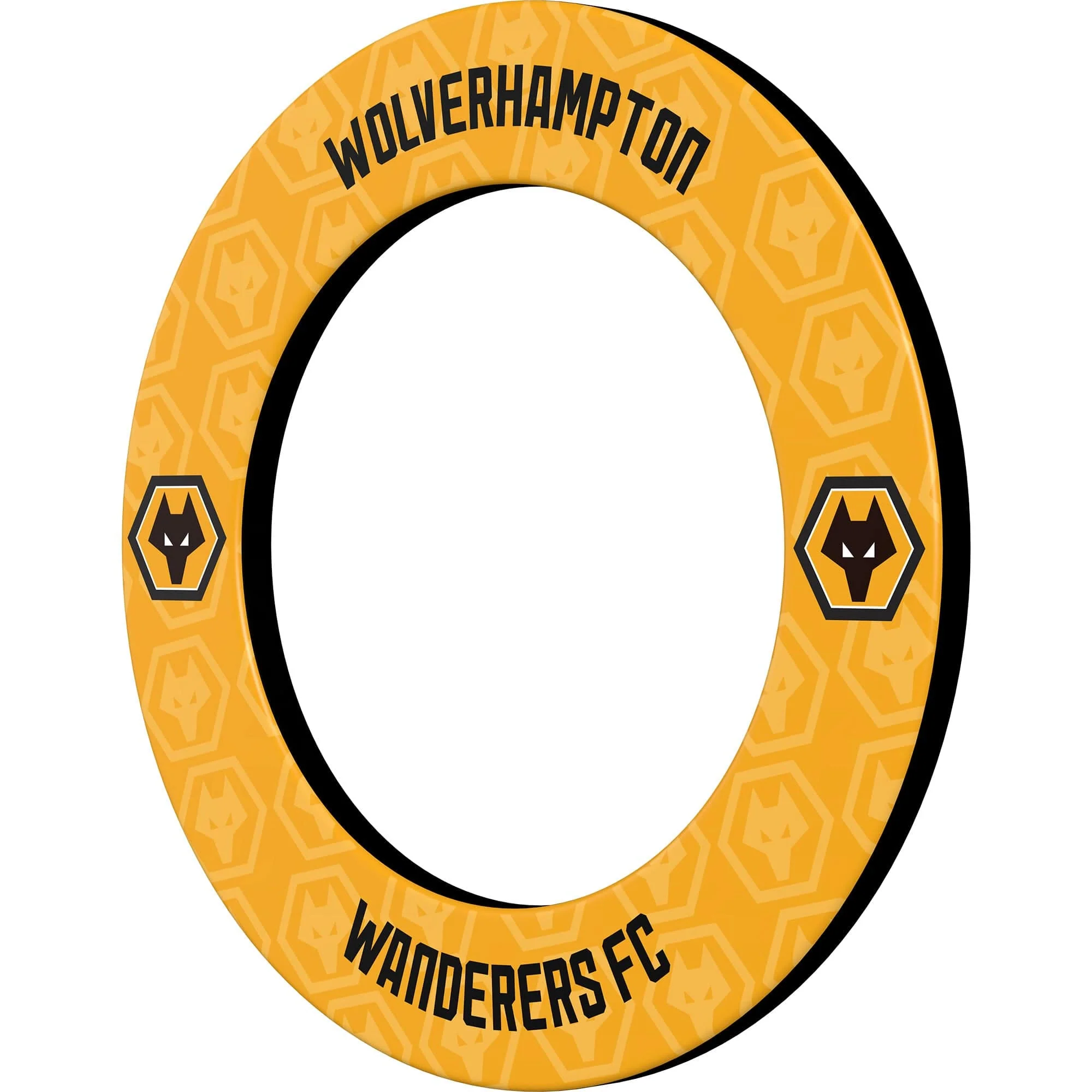 Wolverhampton Wanderers FC Dartboard Surround - Official Licensed - Wolves - S2 - Black - Repeat Crest - Image 2