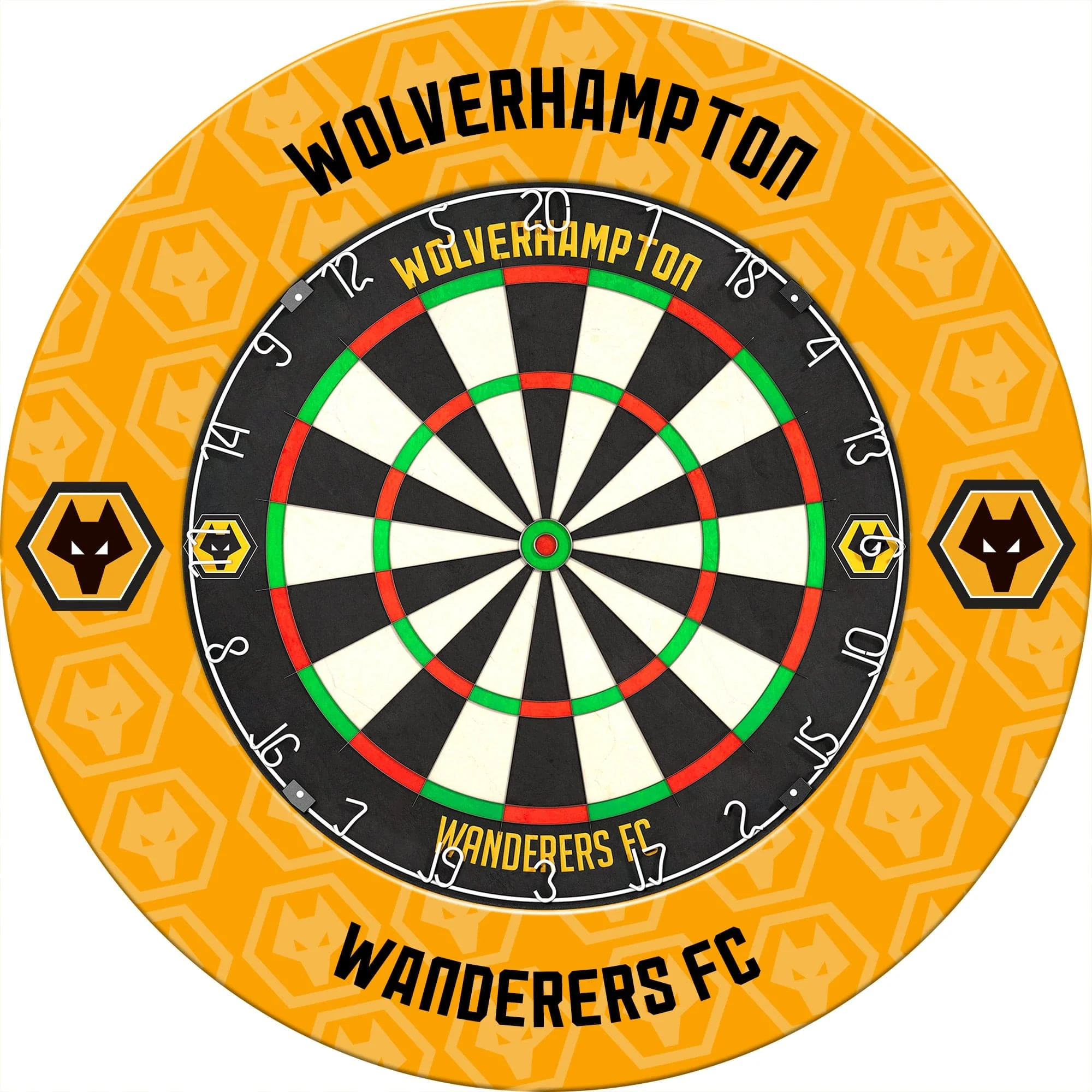 Wolverhampton Wanderers FC Dartboard Surround - Official Licensed - Wolves - S2 - Black - Repeat Crest - Image 3