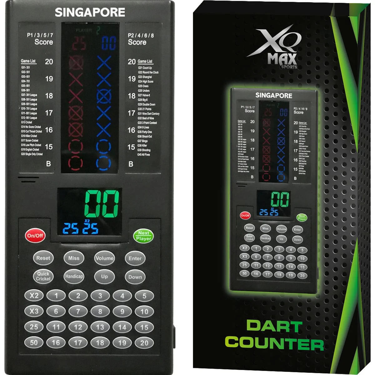 XQMax Electronic Dart Scorer - Darts Counter - Voice Prompts - inc Cricket - 40 Games - Image 2