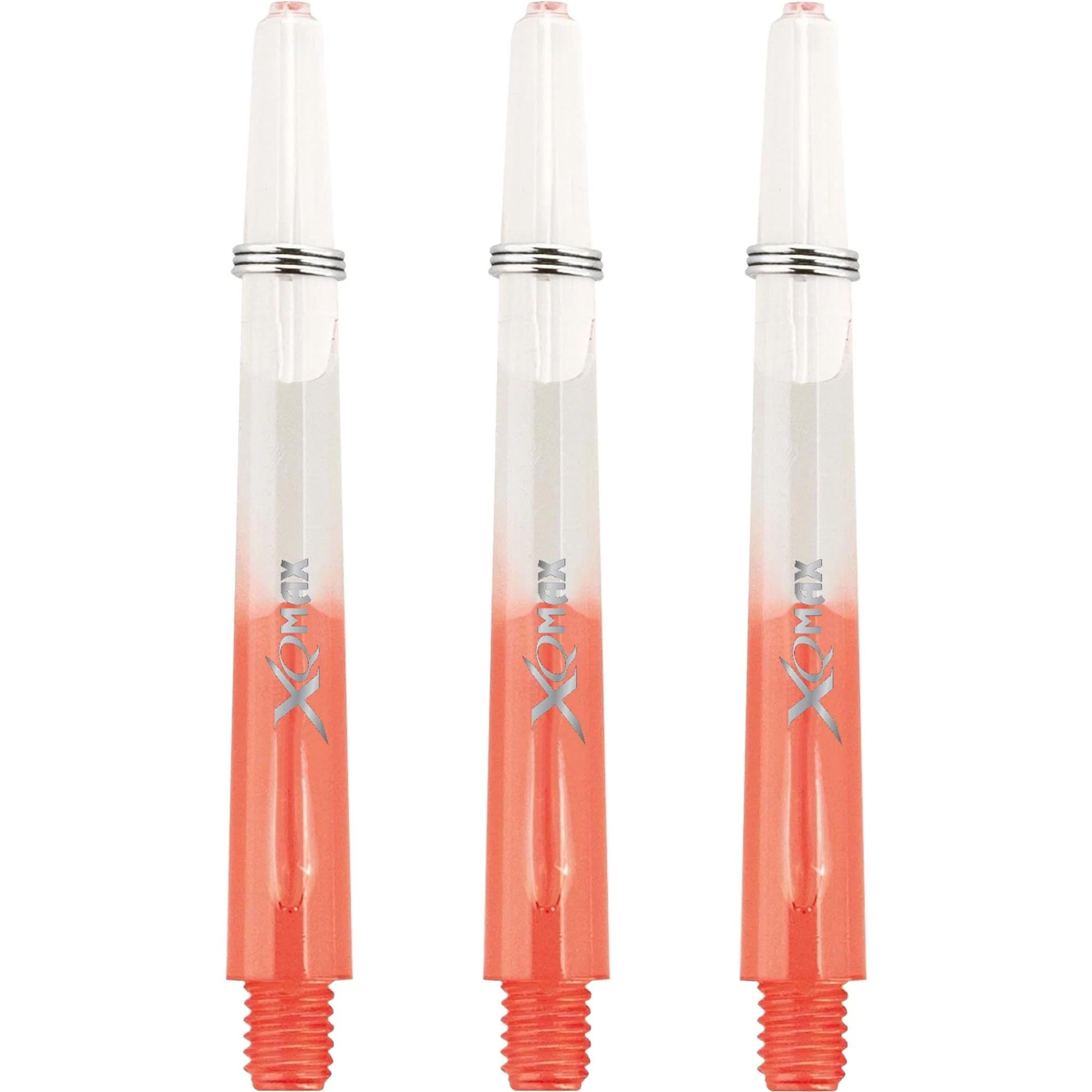 XQMax Gradient Polycarbonate Dart Shafts - with Logo - includes Springs - Transparent & Red - Image 2