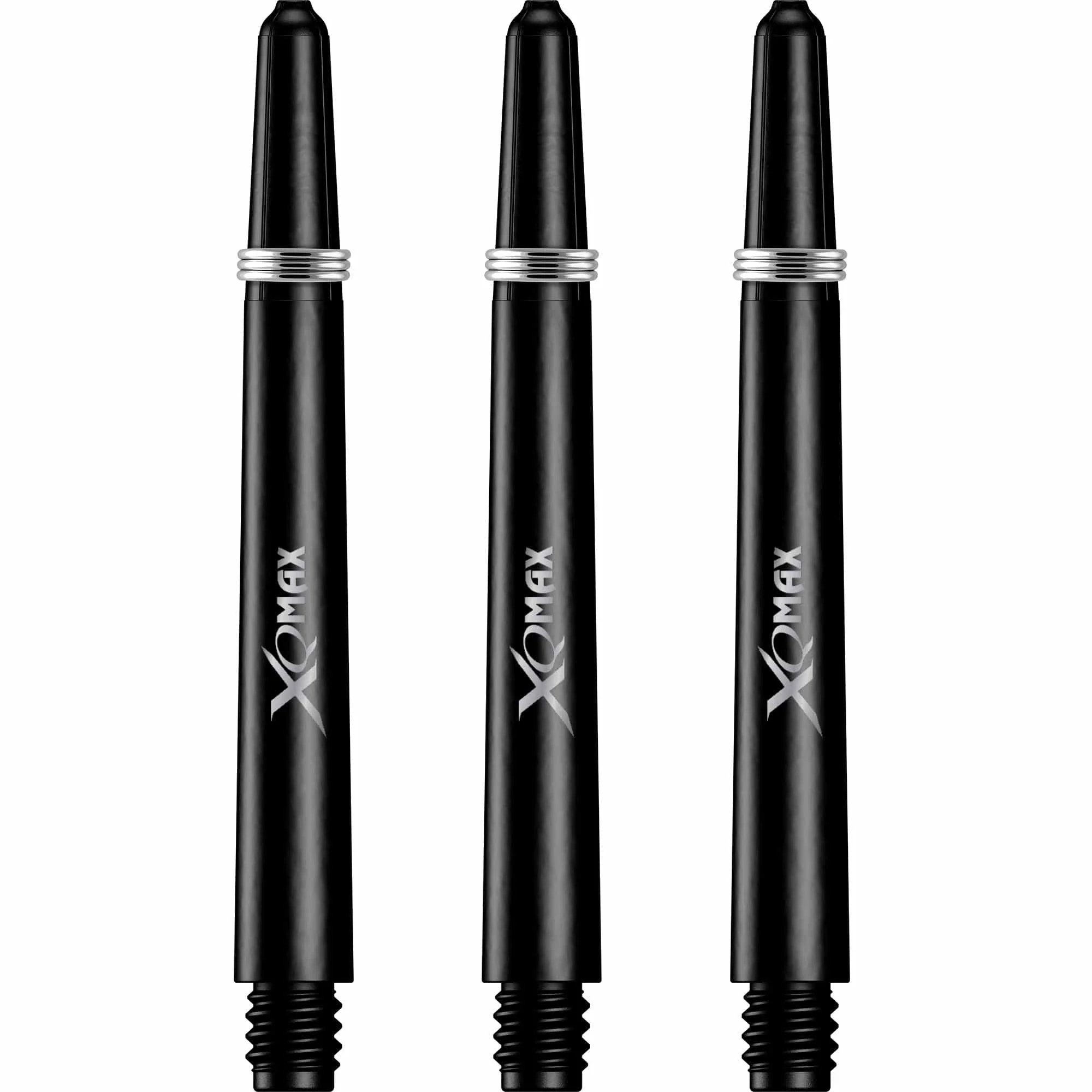 XQMax Polycarbonate Dart Shafts - Solid Colour with Logo - includes Springs - Black - Image 2