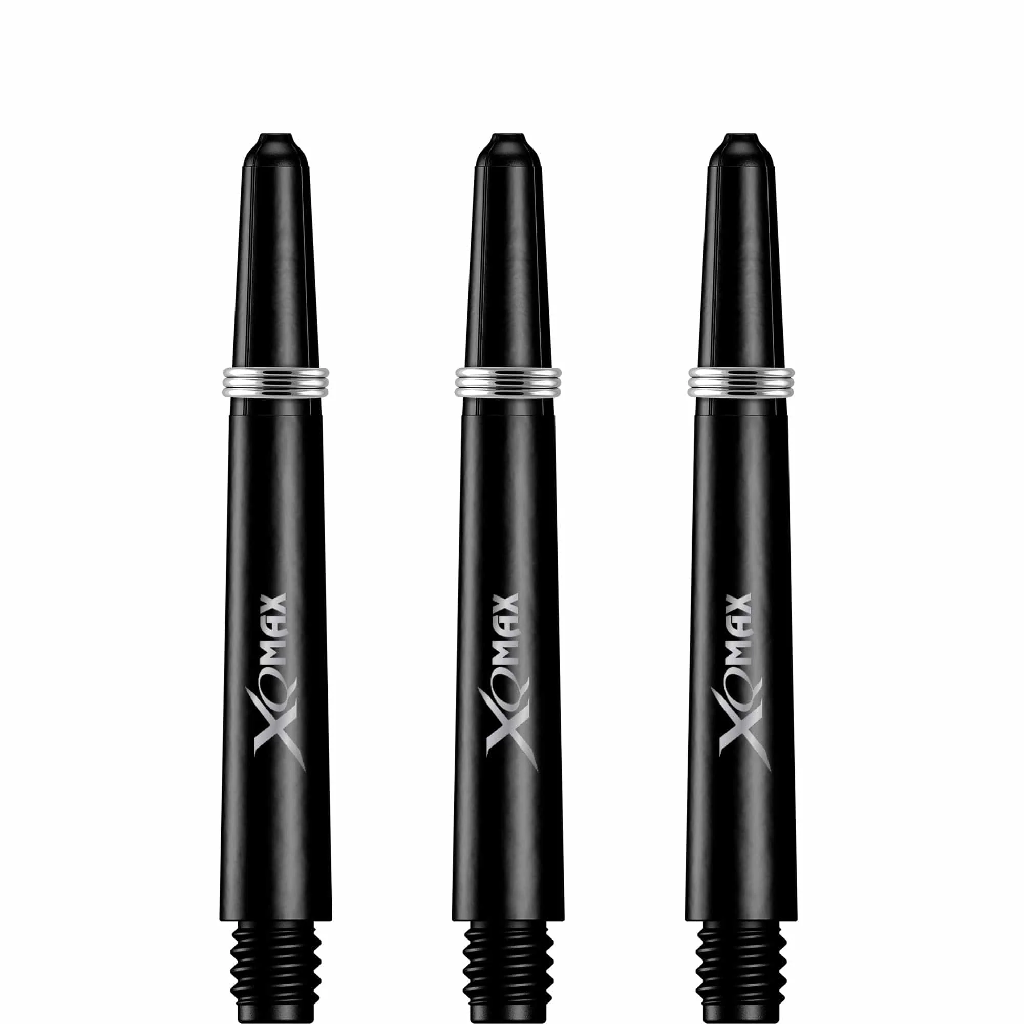 XQMax Polycarbonate Dart Shafts - Solid Colour with Logo - includes Springs - Black - Image 3