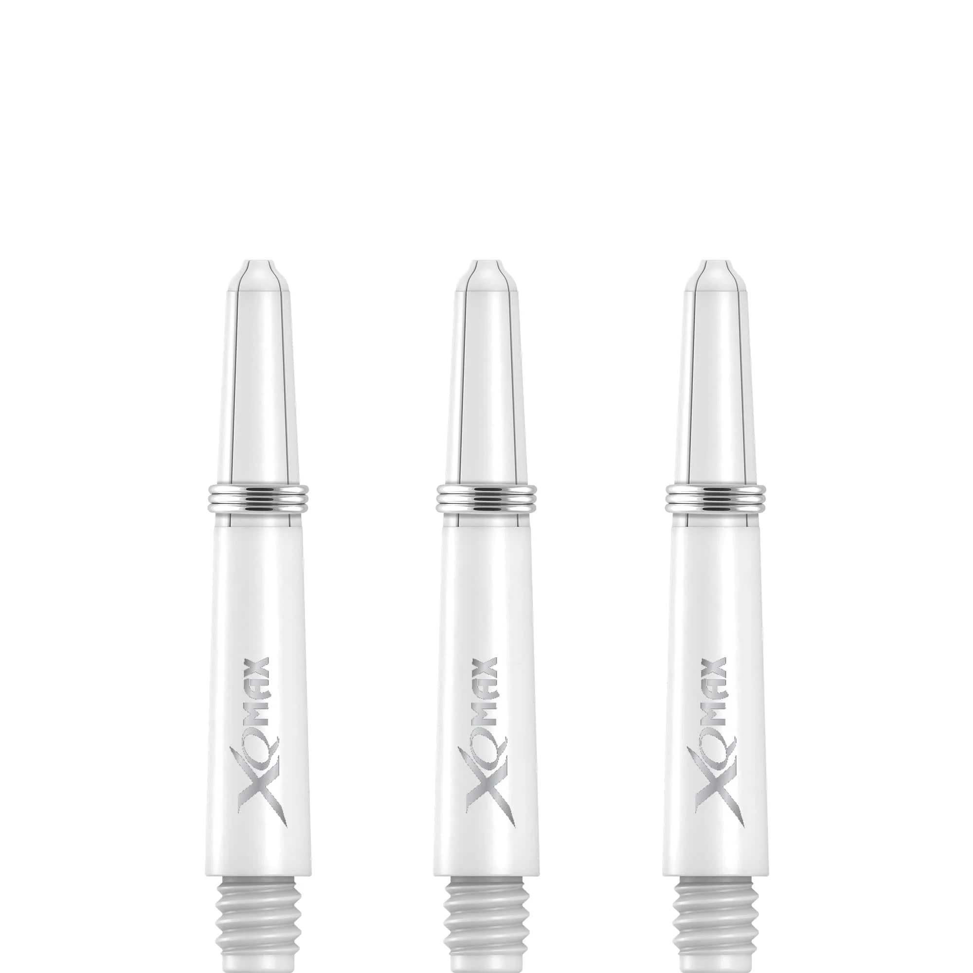 XQMax Polycarbonate Dart Shafts - Solid Colour with Logo - includes Springs - White - Image 4